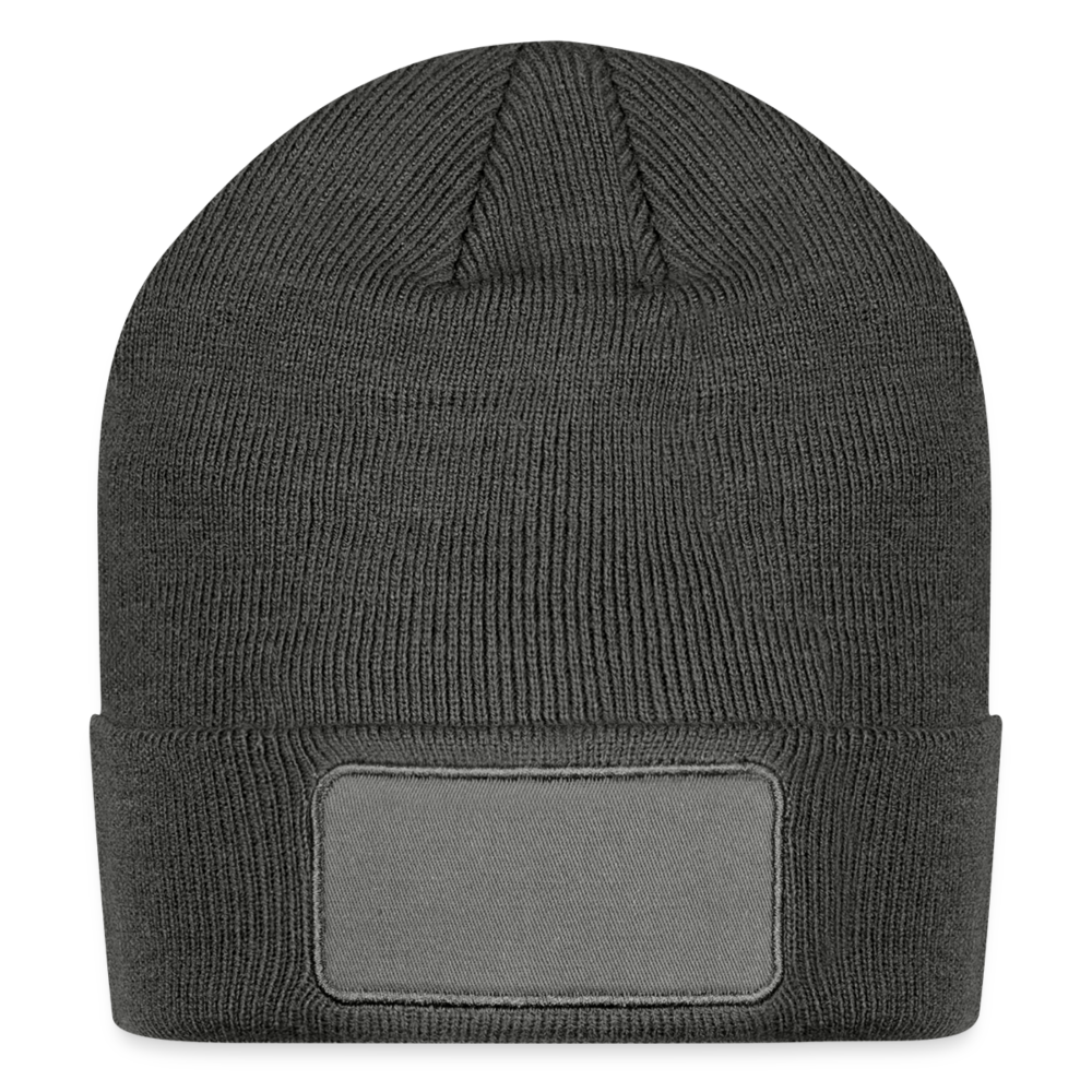 Patch Beanie - charcoal grey